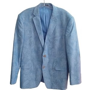 Saddlebred Men's Blazer Light Blue Patterned Size 42R Lined